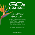 GO2 Facial Lip/Ear Serum label with green background and bird of paradise flower.