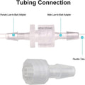 Diagram of tubing connection with labeled parts on a white background